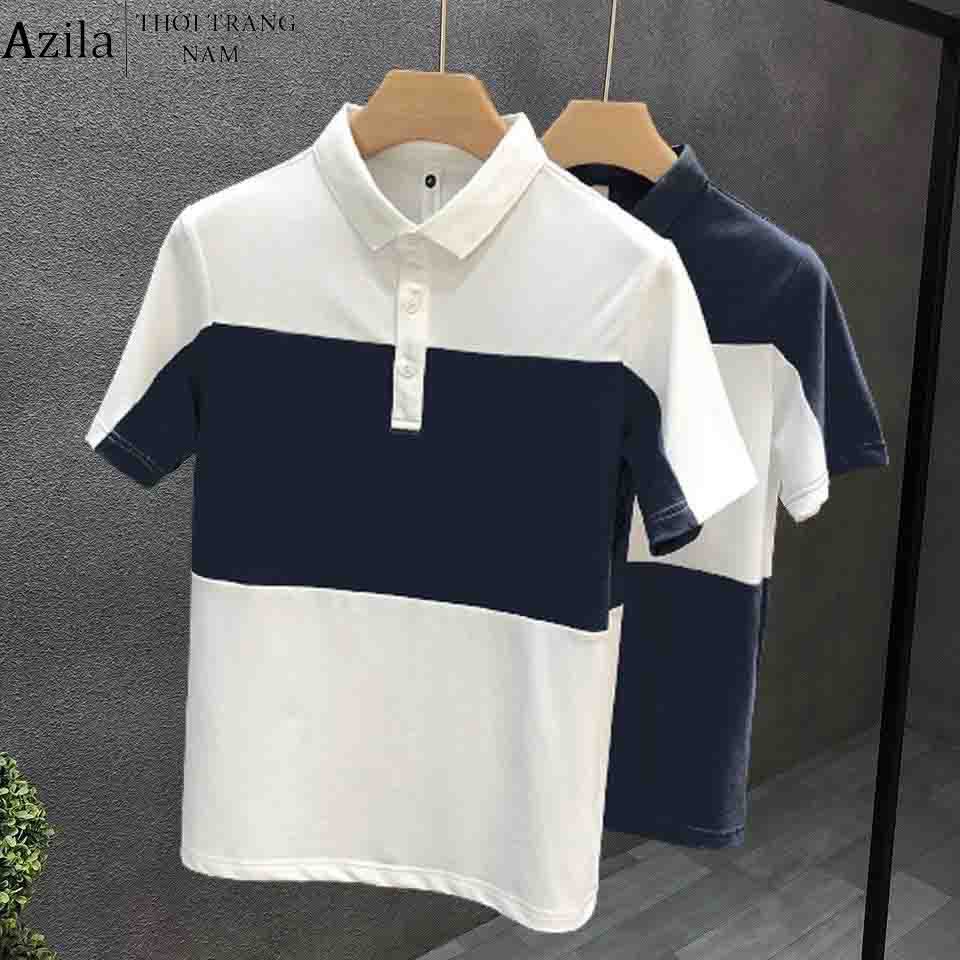 Áo Polo Nam Tay Ngắn, Áo Phông Nam Phối Màu Lich Sự Sang Trọng Chất Liệu Cotton Cá Sấu Cao Cấp - Azila - AC115