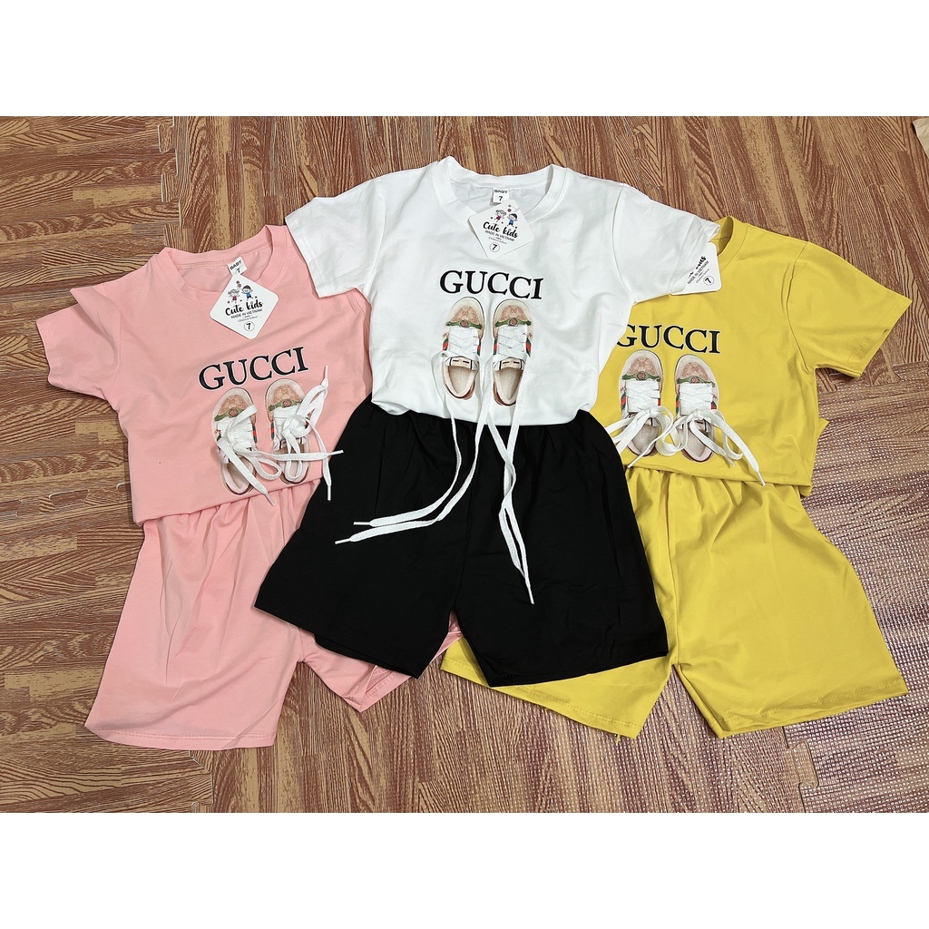 Bộ cộc tay gucci cho bé gái bé trai trẻ em cotton cao cấp hàng loại đẹp giá rẻ--KIMI-GC1