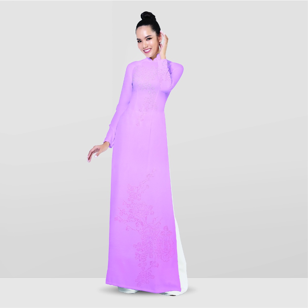 DRAL002006 Vải Áo Dài Thái Tuấn Dệt Họa Tiết Hoa Lá