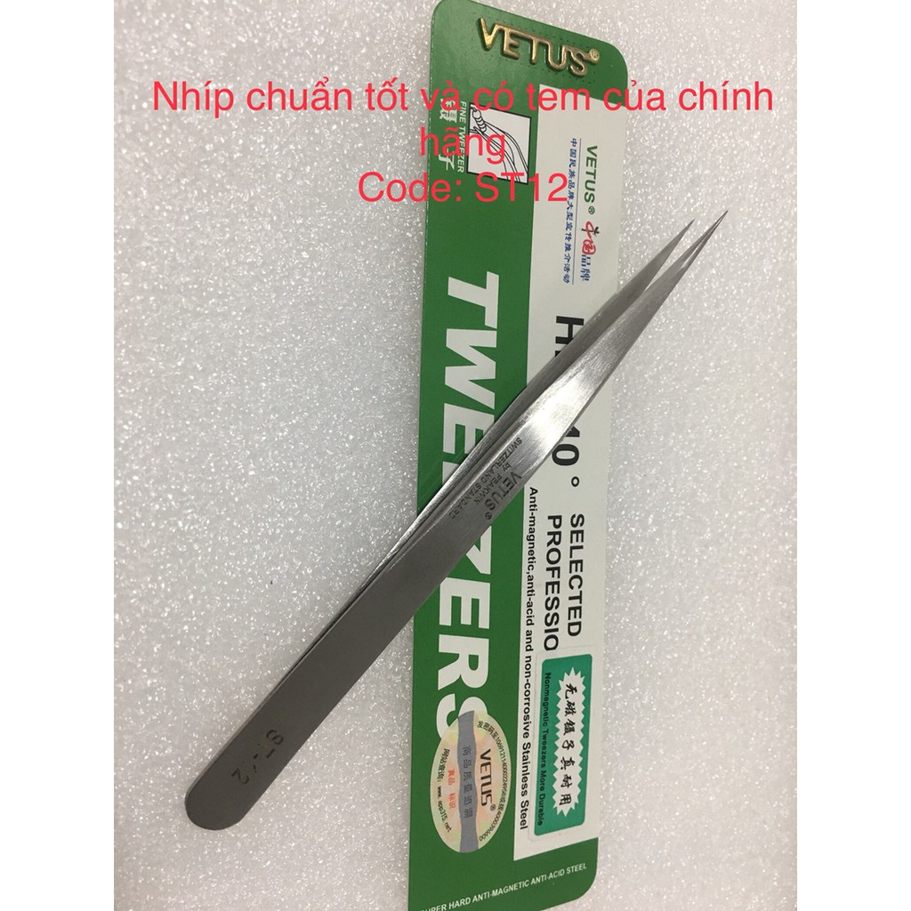 Nhíp nhặt lông yến chuẩn cong/thẳng Vetus