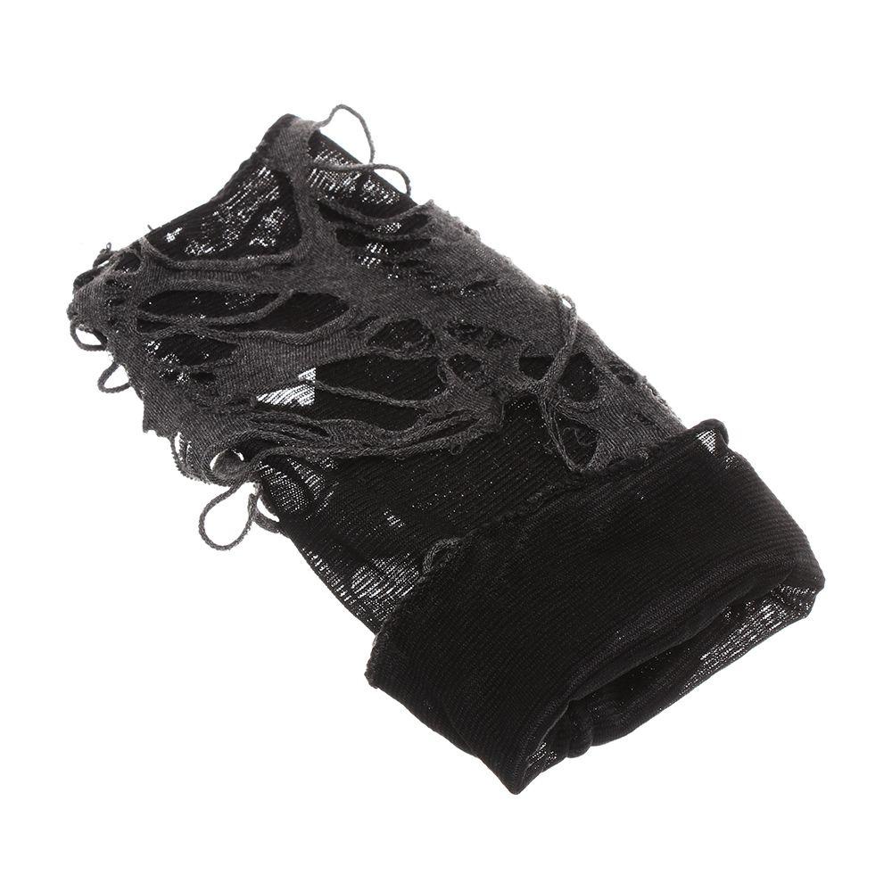 Găng Tay Dài Hở Ngón Màu Đen Hóa Trang Halloween