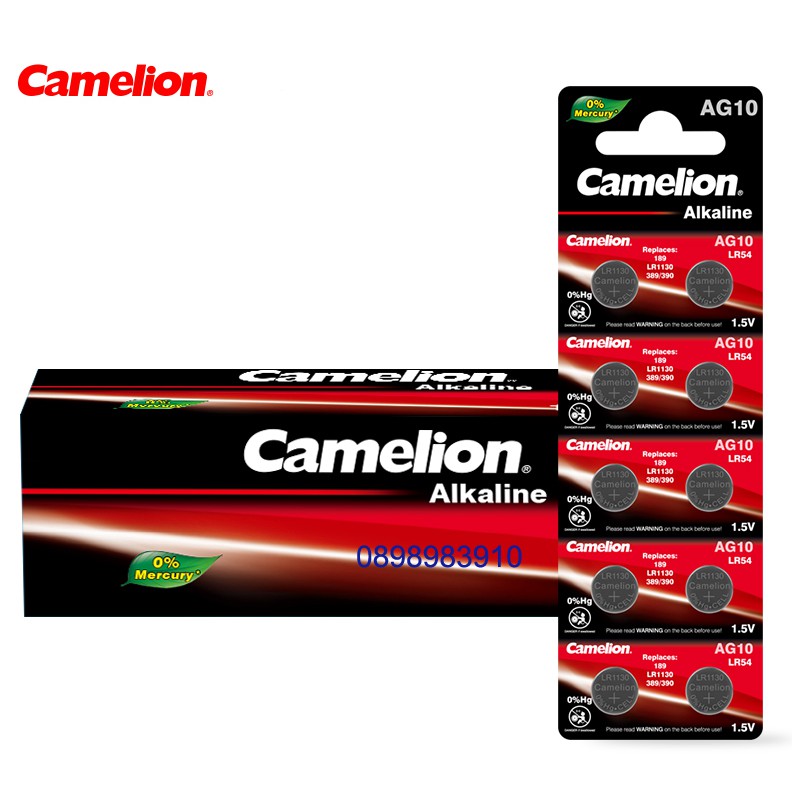 Pin AG10 Camelion LR54 LR1130 vỉ 10 viên