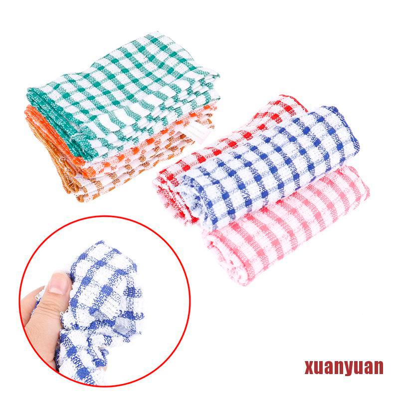 Set 6 Khăn Lau Vải Cotton Thấm Hút Tốt Tiện Dụng Cho Nhà Bếp / Nhà Hàng