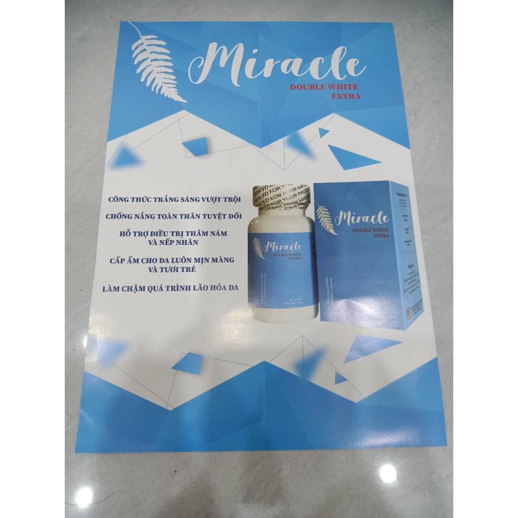 Viên Uống Trắng Da, Chống Nắng, Giảm Thâm Sạm Nám, Chống Lão Hóa - MIRACLE Double White Extra - hộp 60 viên | BigBuy360 - bigbuy360.vn