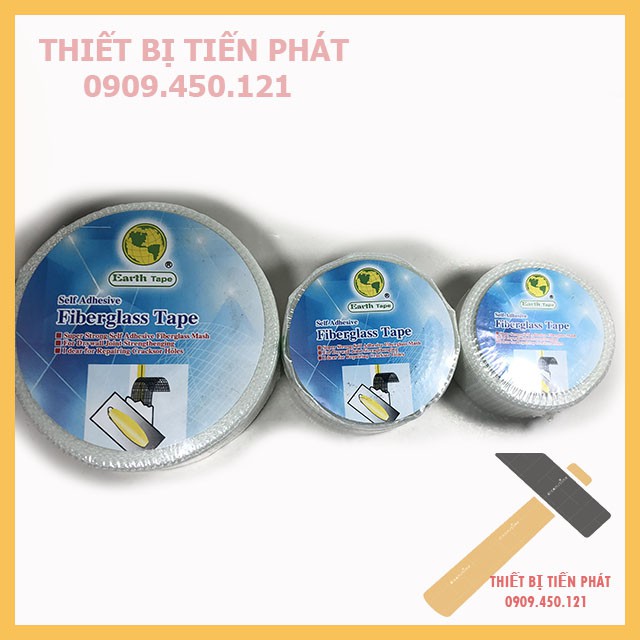 Băng Keo Lưới Dán Trần Thạch Cao, Băng keo Sợi Thủy Tinh Siêu Bền (3 Size Nhỏ, Trung, Lớn)