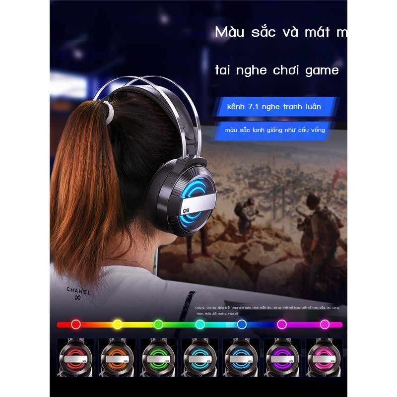 ♠Ernoxi Q9 micrô máy tính xách tay tai nghe micrô gắn trên đầu trò chơi thể thao điện tử