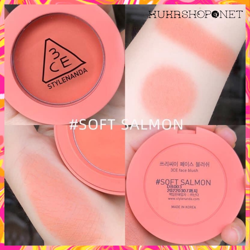 Phấn má hồng 3CE Face Blush - Phấn má dạng nén mịn lì Hàn Quốc 5.5g