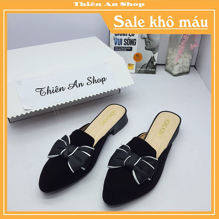 Sục nữ - dép sục nữ - giầy sục nữ - sục nơ mũi nhọn cao 3p Thiên An MS: TA06 | BigBuy360 - bigbuy360.vn