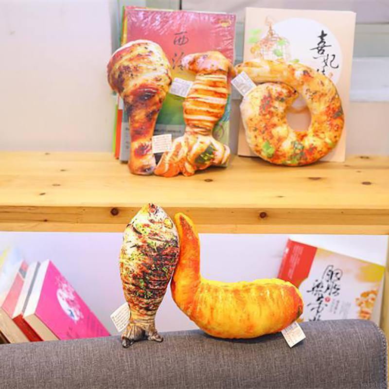 Gối Ôm Hình Đùi Gà / Cá Nhồi Bông Mềm Mại Cho Bé
