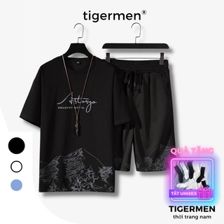 Quần Áo Hè Nam Tigermen Bộ Thể Thao Nam Mùa Hè Cộc Tay Vải Thun Cotton Đẹp Cao Cấp Bộ Mặc Nhà Áo Ngắn Tay Lửng Cao Cấp