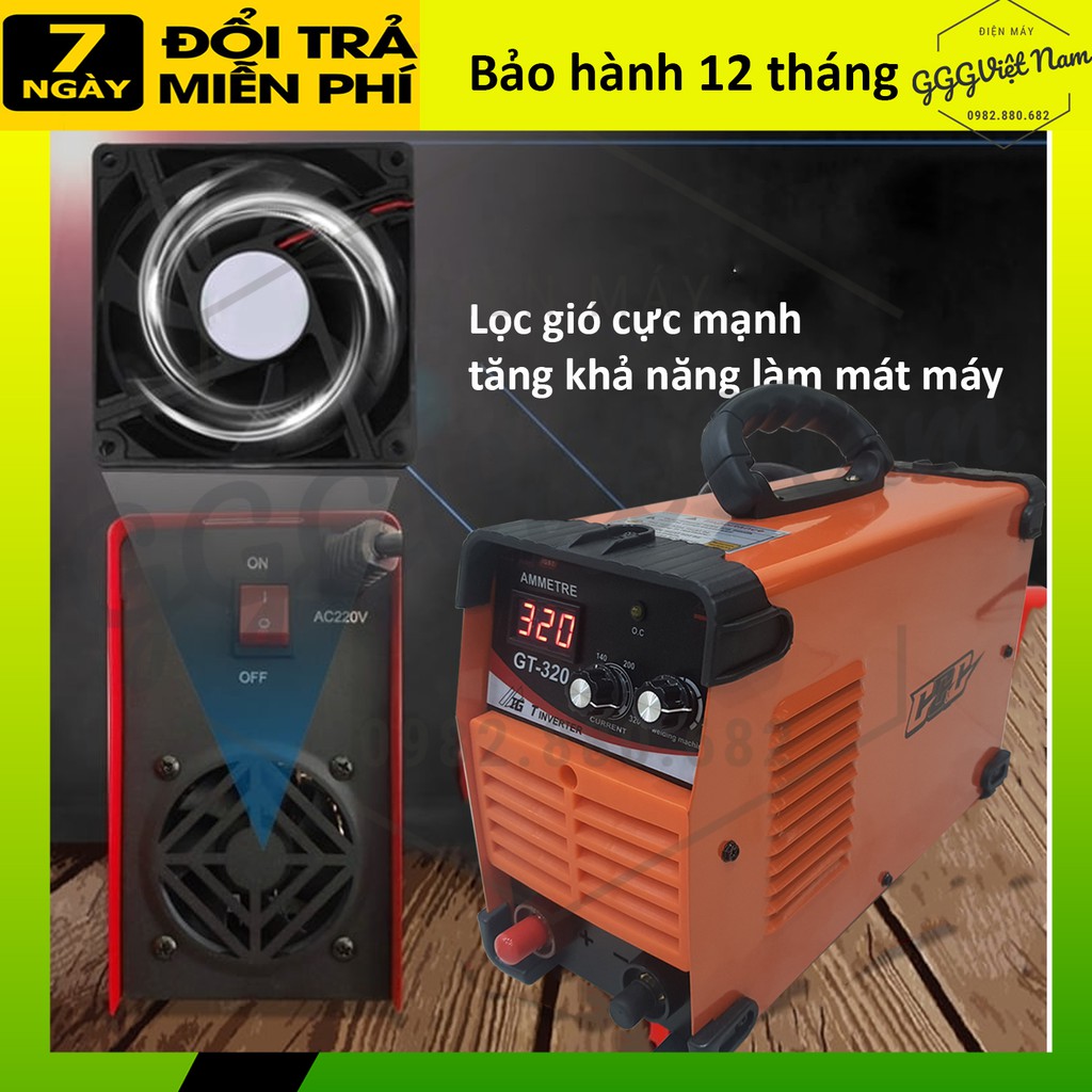 Máy hàn điện tử, máy hàn que, hàn hồ quang GT320 - hàn kéo que 3.2 - Kèm dây hàn dây mát mo hàn+ tặng thêm gang tay