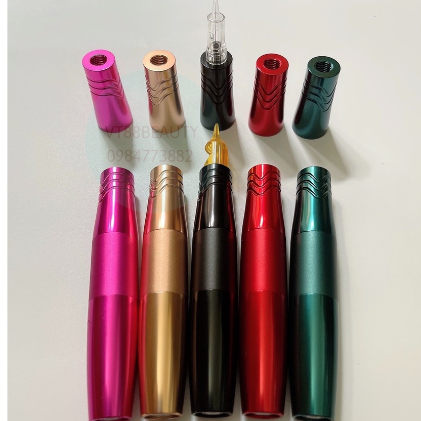 Máy phun xăm Pen Mini 2 Đầu, bộ pen mini 5.0 phun môi mày mí cực nhanh-màu ngẫu nhiên