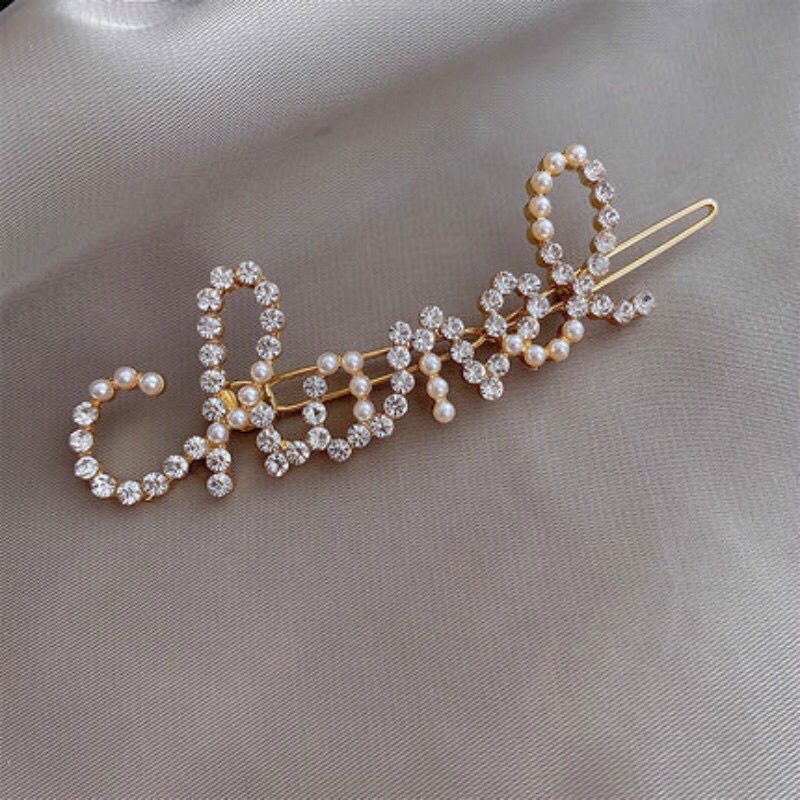 Kẹp tóc chữ đính đá