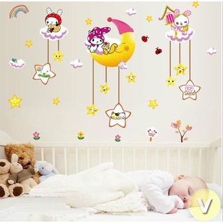 Decal dán tường Thỏ trăng