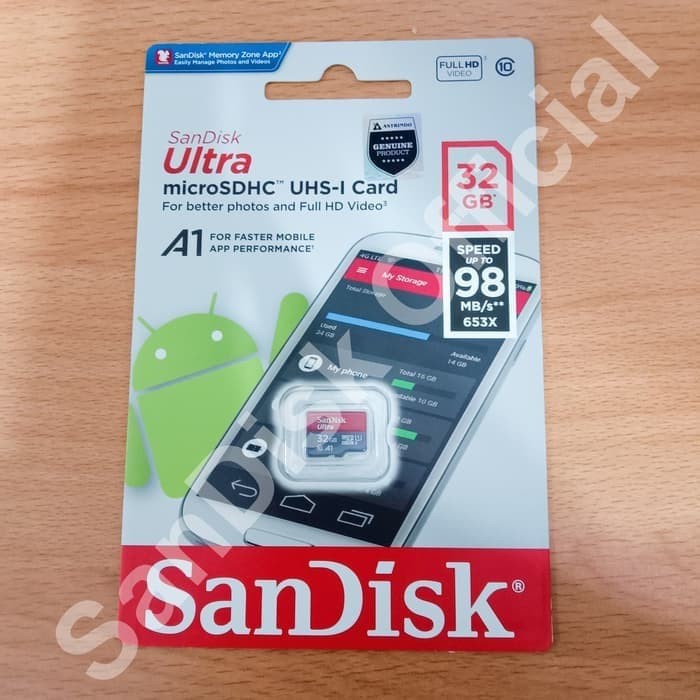 Micro Sd Sandisk Ultra Microsd 32gb A1 98mb / S Microsdhc Uhs