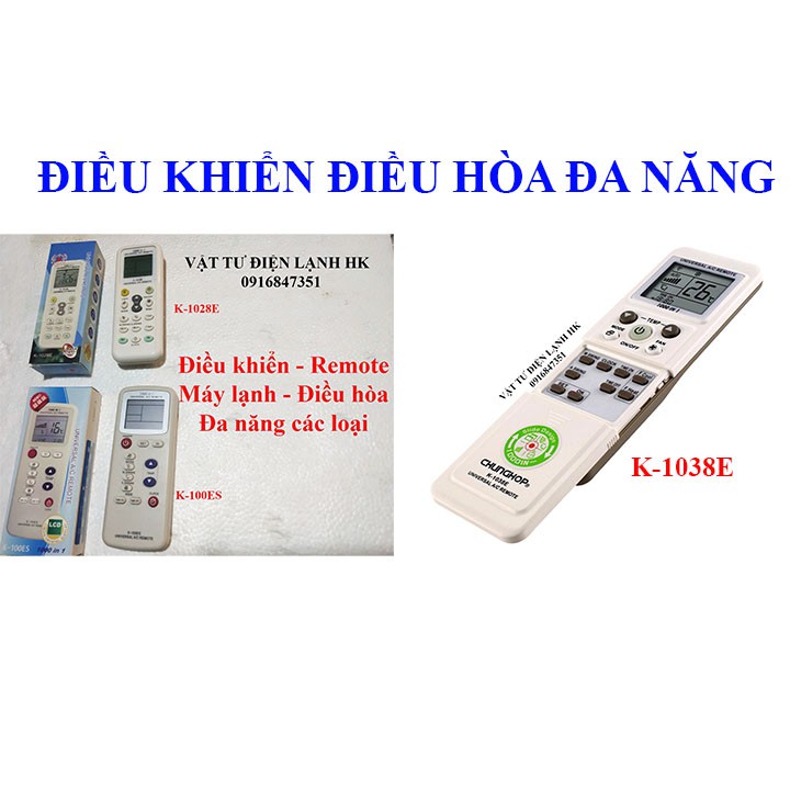 Điều khiển điều hòa đa năng - Remote máy lạnh K-1028E K-100ES K-1038E