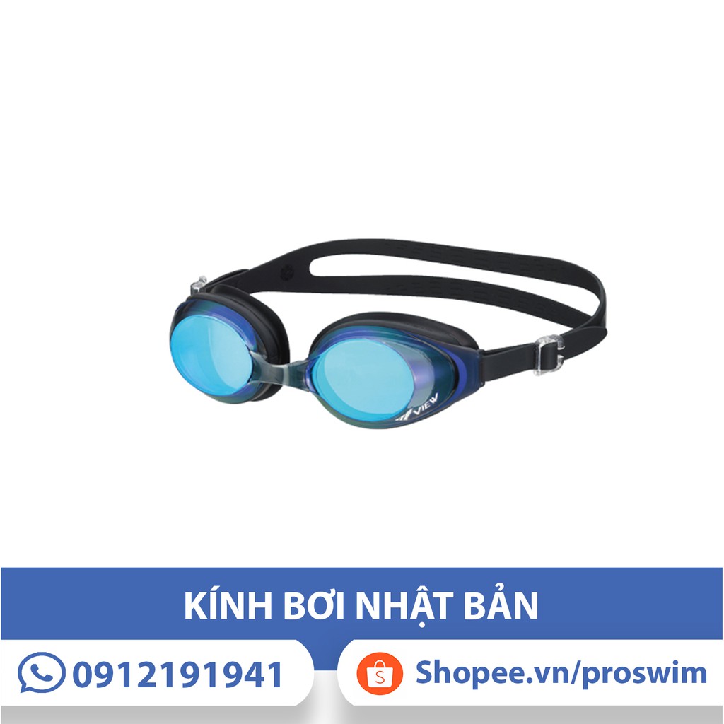 Kính Bơi Nhật V610 Tráng Gương Xanh Đen