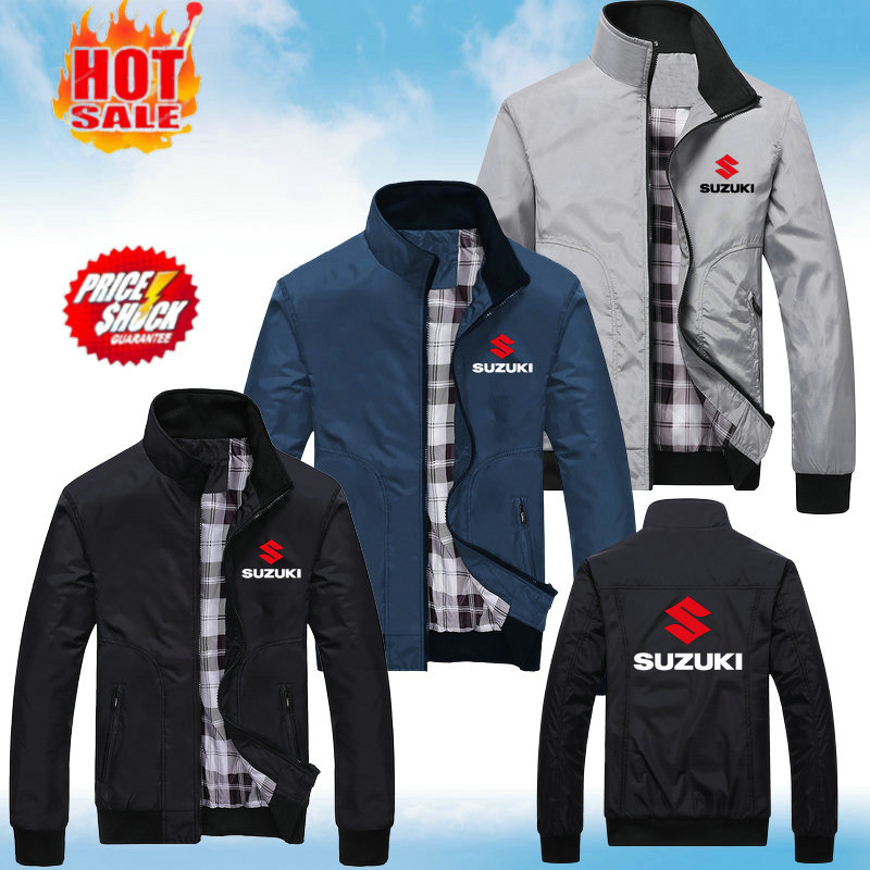 Áo Khoác bomber Tay Dài Có Cổ Chống Thấm Nước Thời Trang Hàn Quốc Chất Lượng Cao Giản Dị Phù Hợp Cho Hoạt Động Ngoài Trời suzuki jaket
