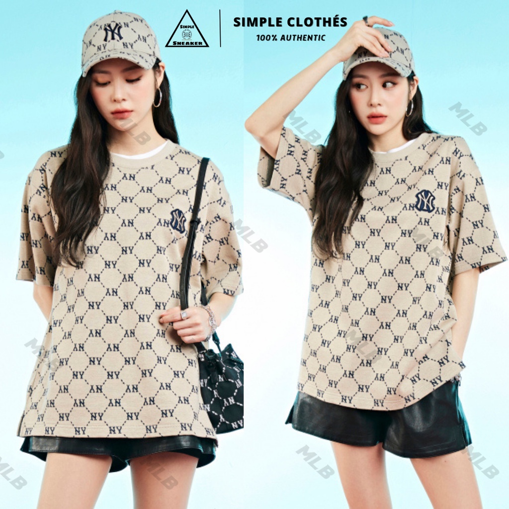 ÁO MLB CHÍNH HÃNG🔥SIMPLE SNEAKER🔥Áo Phông Tay Ngắn DIAMOND MONOGRAM T-shirt MLB