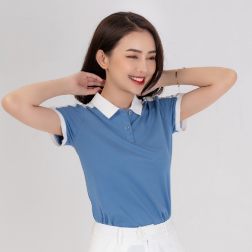 Áo Thun Polo Nữ YODY chất liệu cotton phối vai cá tính năng động APN4000