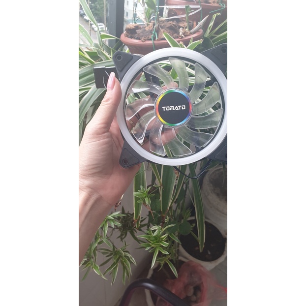 Quạt tản nhiệt Fan led RGB case 12cm hub cpu pc Coolmoon K2 - New - Hiển thị 5 màu cực đẹp sieuthipkgiare