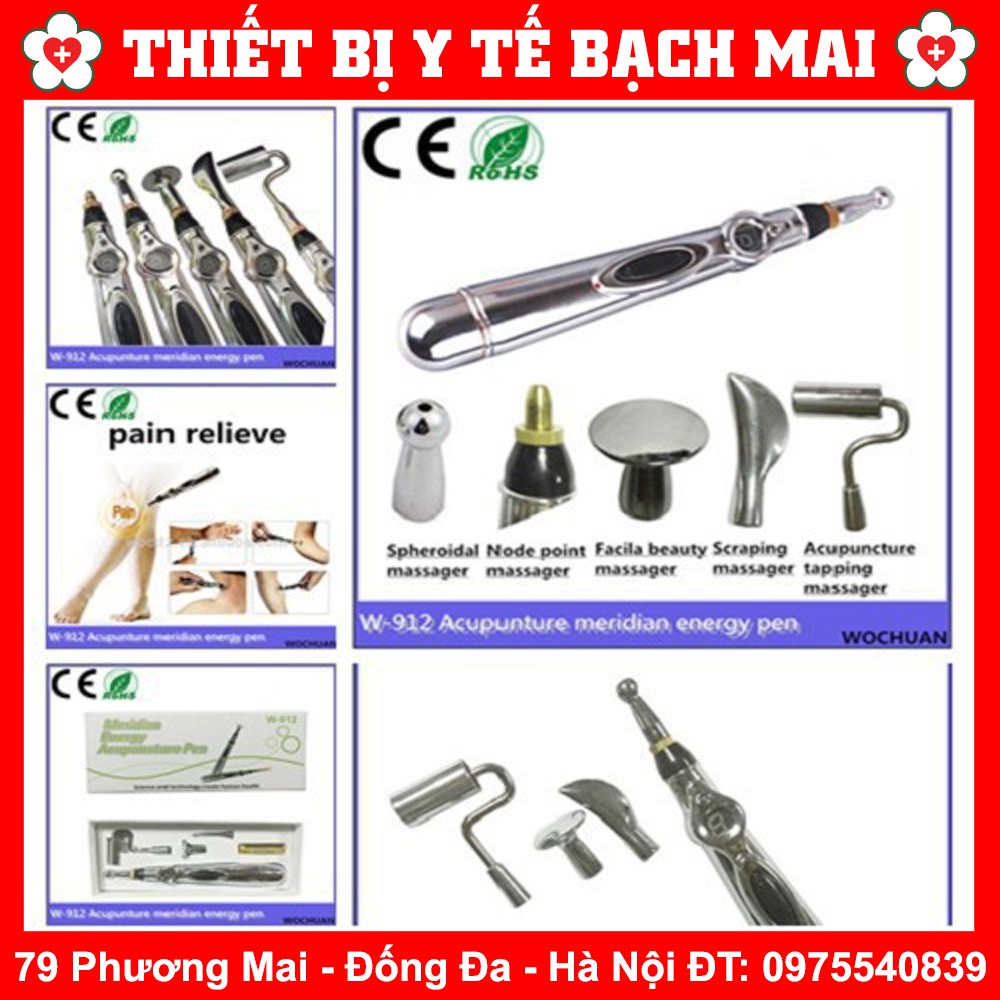 Bút Xung Điện Dò Huyệt Laze 5 Đầu Dò W912