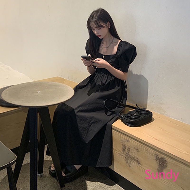 Đầm Đen Tay Phồng Phối Ren Thời Trang Mùa Hè Pháp Cho Bé Gái