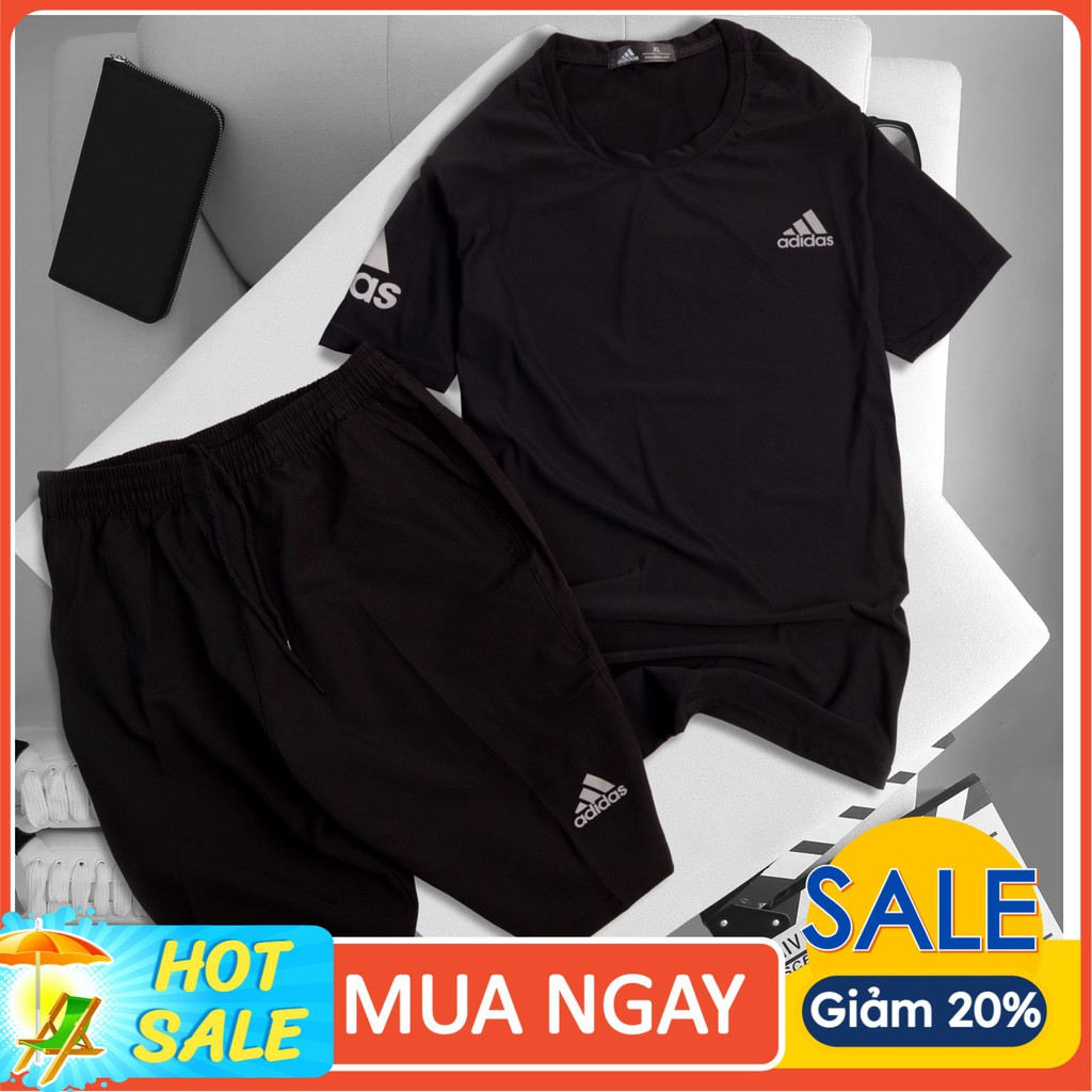 Bộ Quần Áo Thể Thao Adidas Nam Nữ Cổ Tròn