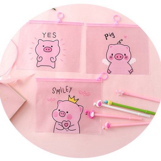[Hàng xịn] Túi zip đựng mỹ phẩm , dụng cụ học sinh hình heo hồng sành điệu VPP153SP1 | BigBuy360 - bigbuy360.vn