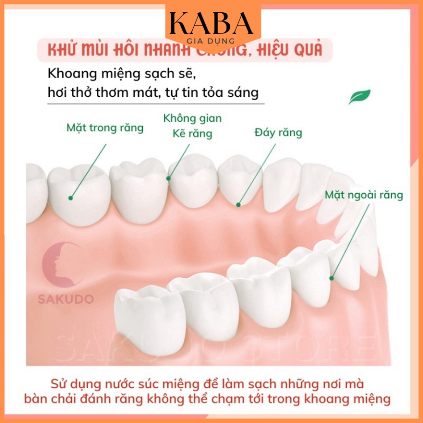 Gói nước súc miệng làm sạch răng miệng giảm tình trạng ố vàng giảm hôi miệng KABA