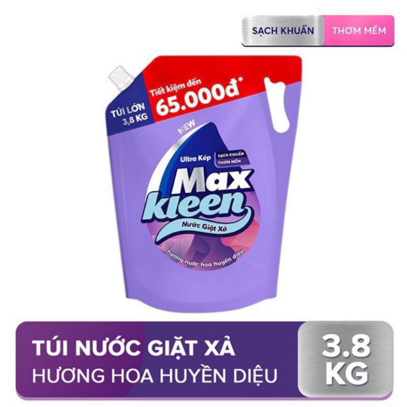 Nước giặt xả max kieen hương huyền diệu túi 3,8kg