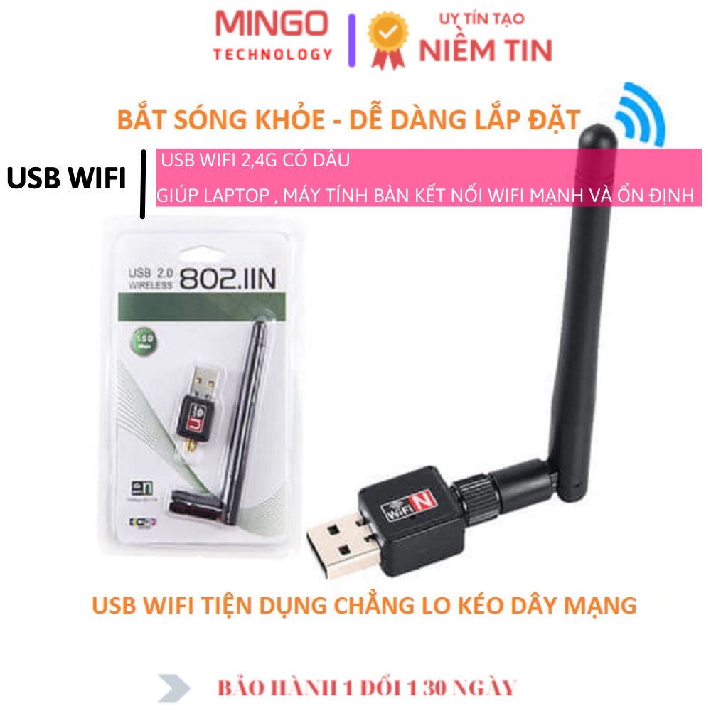 Nâng cấp WiFi 2,4G dễ dàng với USB WIFI 150Mbps cho máy bàn PC và laptop, card mạng usb hai băng tầng 2.4 / 5GHz