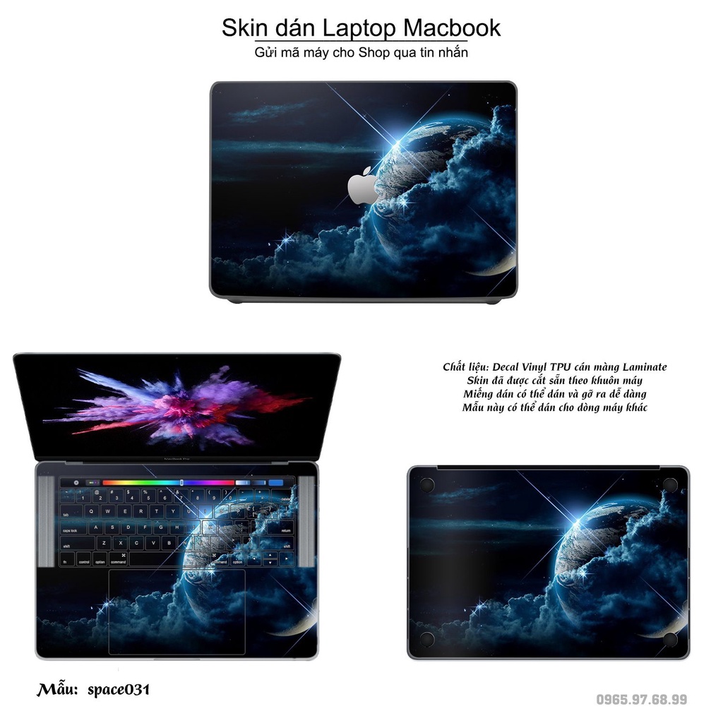 Skin dán Macbook mẫu không gian (đã cắt sẵn, inbox mã máy cho shop)