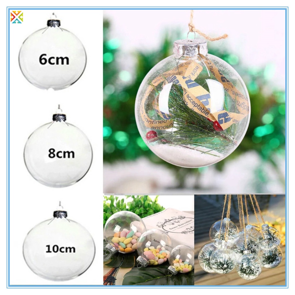 Quả Châu Nhựa Trong Suốt Trang Trí Cây Thông Giáng Sinh Năm 2022