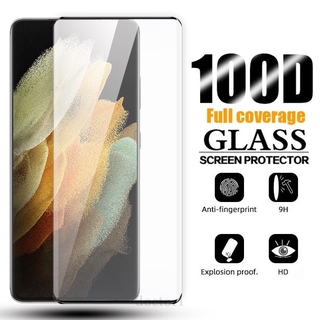 Kính Cường Lực Toàn Màn Hình Cong 100D Samsung ss Galaxy S22 S21 Note 20 Ultra S20 S10 S9 S8 10 9 8 Plus 5G Screen Protector