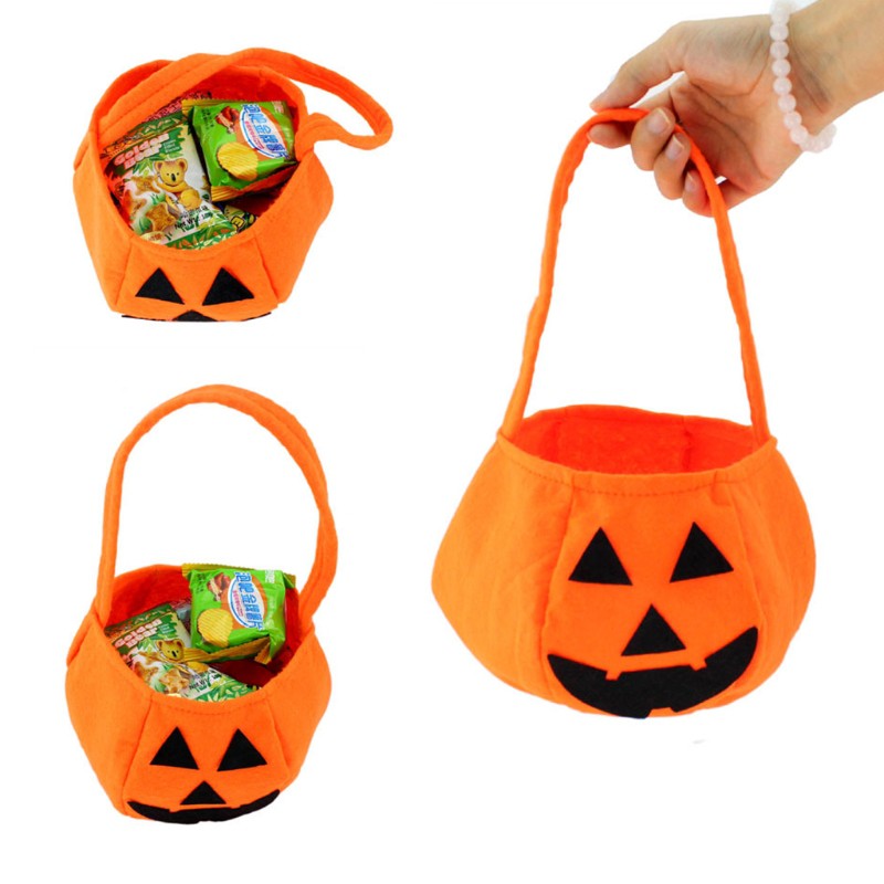 Túi Đựng Kẹo Hoạ Tiết Bí Ngô Phong Cách Halloween Cho Bé