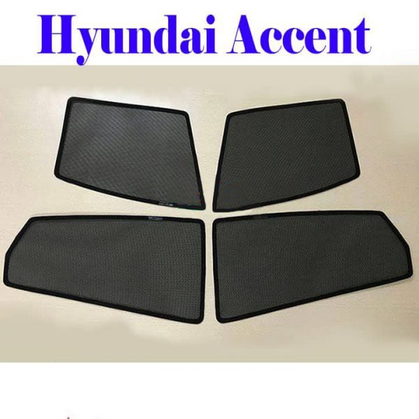 Rèm che nắng theo xe Accent, I10 Hatchback, I10 Sedan, Santafe, Avante, Elantra, Kona, Getz-bộ 4 tấm dính nam châm