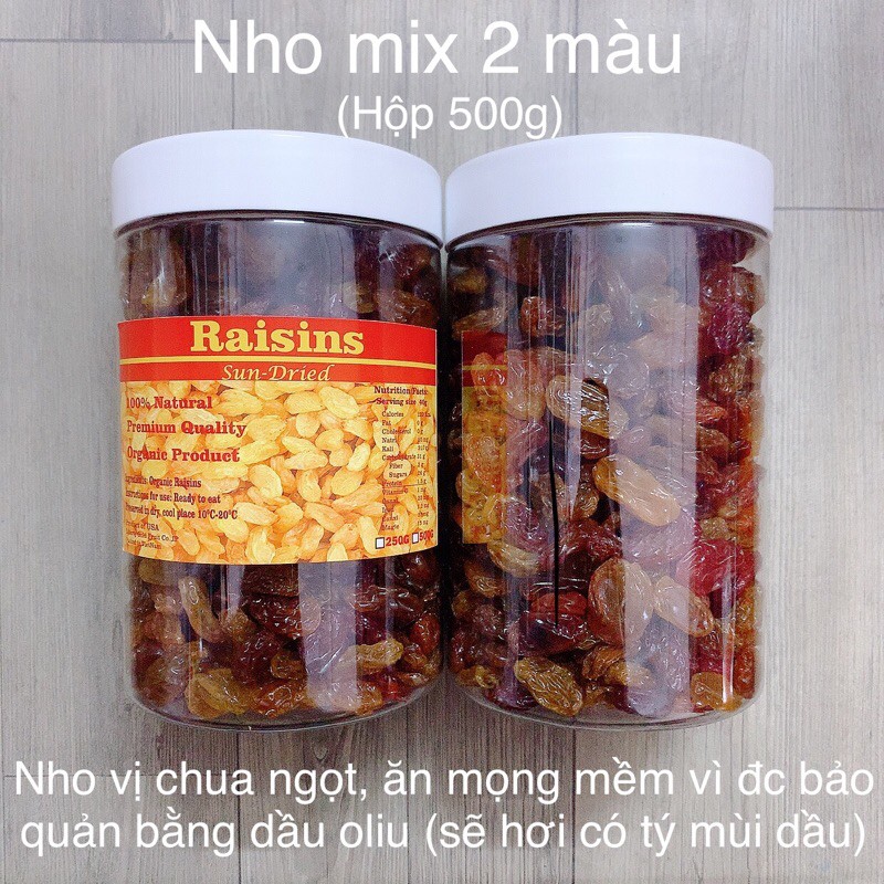 Nho khô Raisins Mỹ mix 3 màu