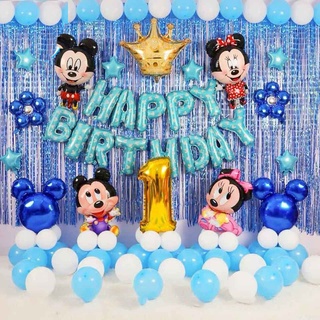 [ Tặng BƠM + KEO ] Set bóng Mickey Minnie tuổi chuột con Tý Happy Birthday party decorations - Mouse  year