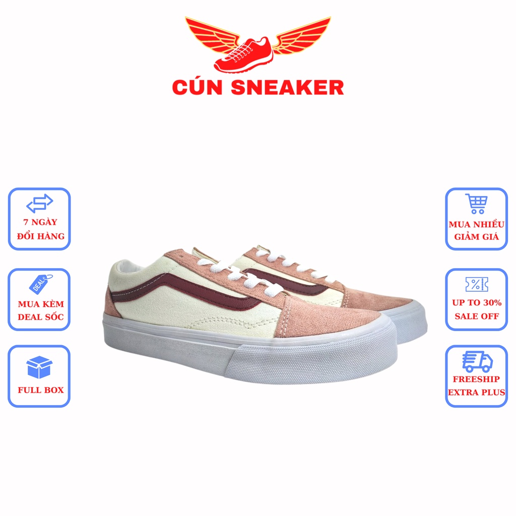 Giày 𝗩𝗮𝗻𝘀 𝗢𝗹𝗱 𝗦𝗸𝗼𝗼𝗹 nữ màu hồng 🌸 Giày thể thao nữ 𝗩𝗮𝗻𝘀 vault đen nam nữ Full Box
