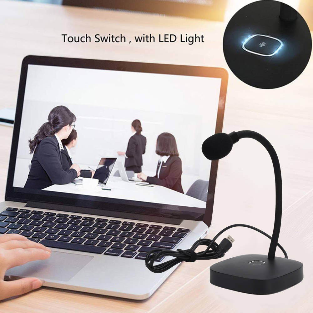 [Ready Stock] USB Microphone Desktop Computer Voice Live Broadcast Office Meeting Online Class Universal Mic