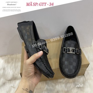 GIÀY LƯỜI NAM LV MỚI - GIÀY DA NAM THỜI TRANG - GTT 34