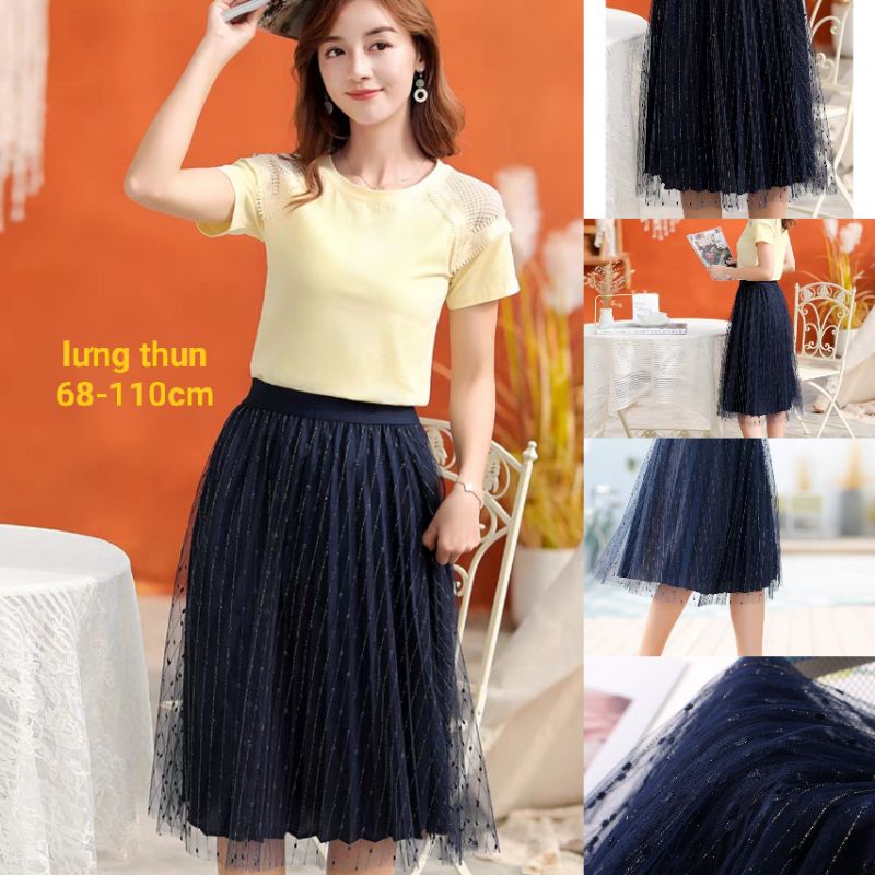 Chân váy lưới nhủ Korea