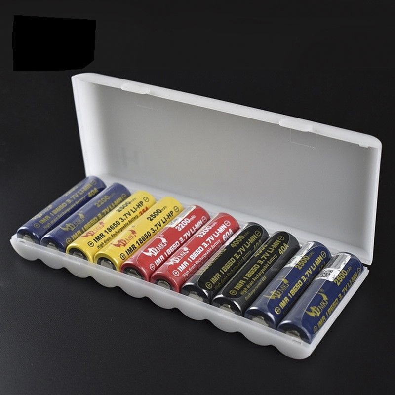 Hộ đựng pin màu trắng kích thước 10x18650 tiện dụng
