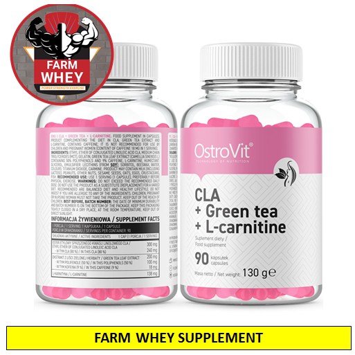 VIÊN UỐNG GIẢM MỠ OSTROVIT CLA + GREEN TEA + L-CARNITINE 90V
