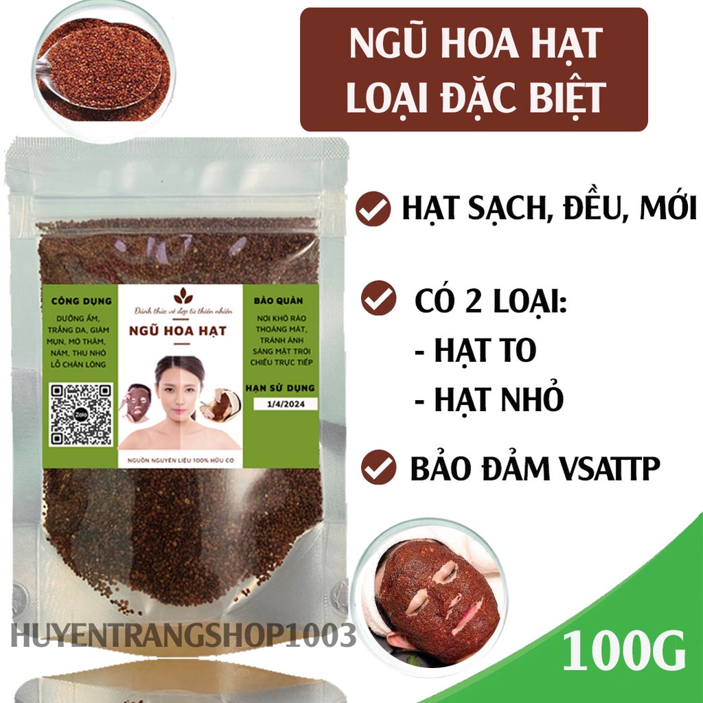 100g mặt nạ Hạt đình lịch, hạt ngũ hoa, ngũ hoa hạt  handmade