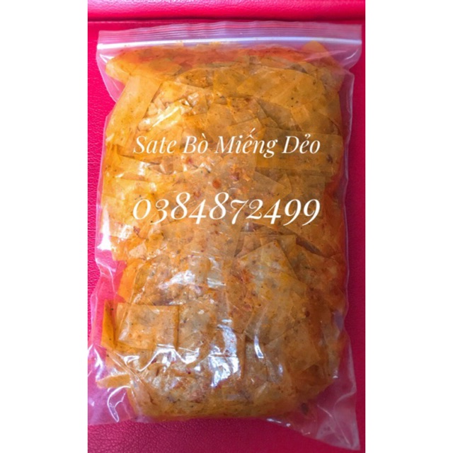 Bánh tráng miếng trộn sate bò khô gà (túi zip 500gr)