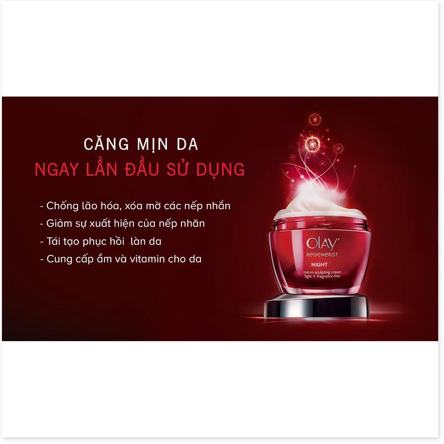 [Mã chiết khấu giảm giá sỉ mỹ phẩm chính hãng] Kem Dưỡng Ban Đêm Ngừa Lão Hóa Olay Regenerist Micro-Sculpting Cream Nigh