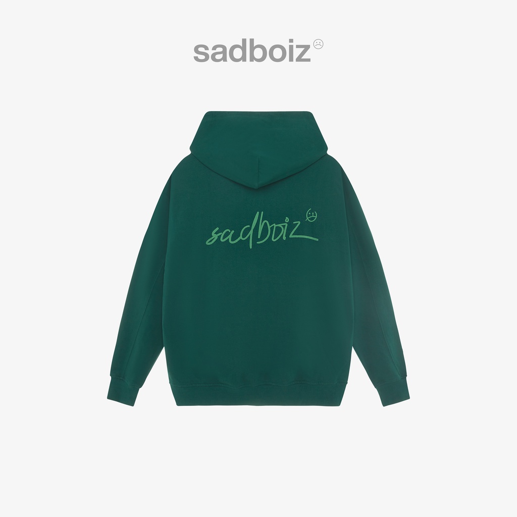 Áo hoodie zipper SADBOIZ Lowkey Mallard green