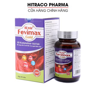Viên uống Bổ máu Fevimax Gold bổ sung Sắt, Acid Folic cho người thiếu máu - Chai 30 viên [Bổ máu Fevimax Chai 30v]